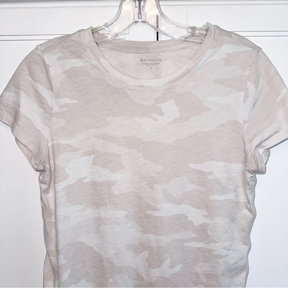 Athleta Organic Daily Camo Crew Tee Sea Salt SIZE S - Picture 4 of 9